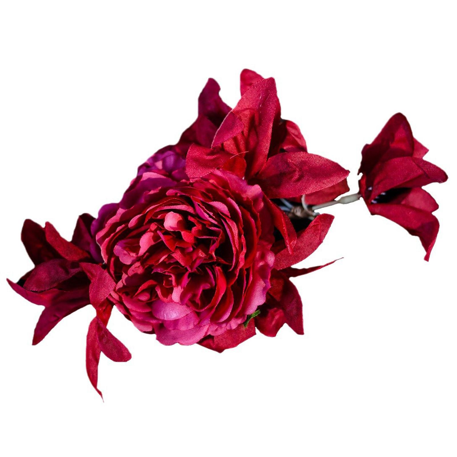 

Винтажная красная заколка для волос с цветком, ручной работы, из марли, пион, боковые заколки для женщин, элегантные, роскошные, свадебные, цветочные аксессуары для волос, шпилька для волос