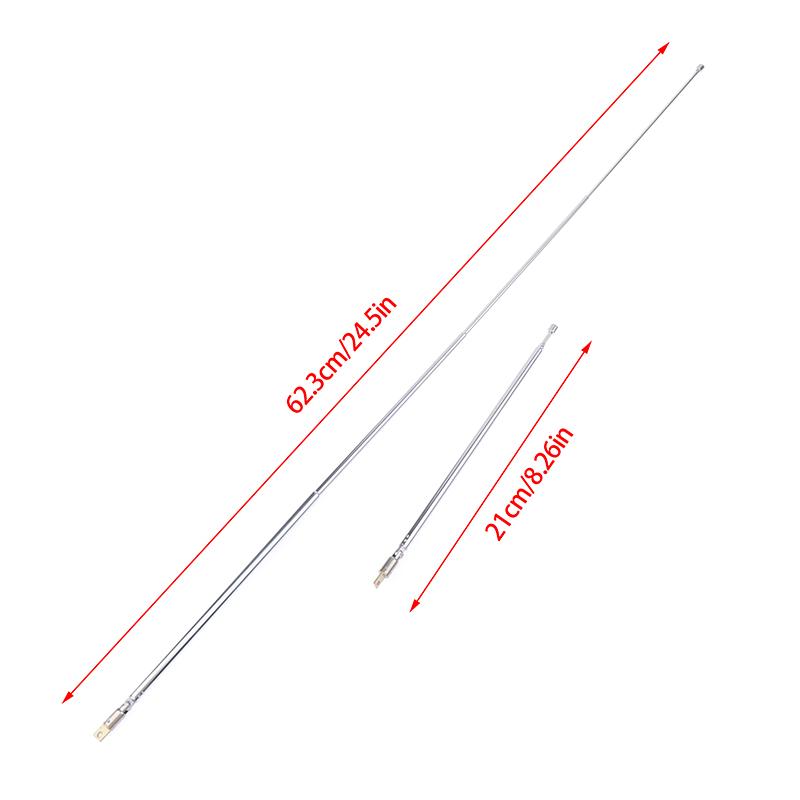62cm 4 Section Metal Full-Channel Am Fm Radio Telescopic Antenna 360 Degree Rotating Antenna Aeial