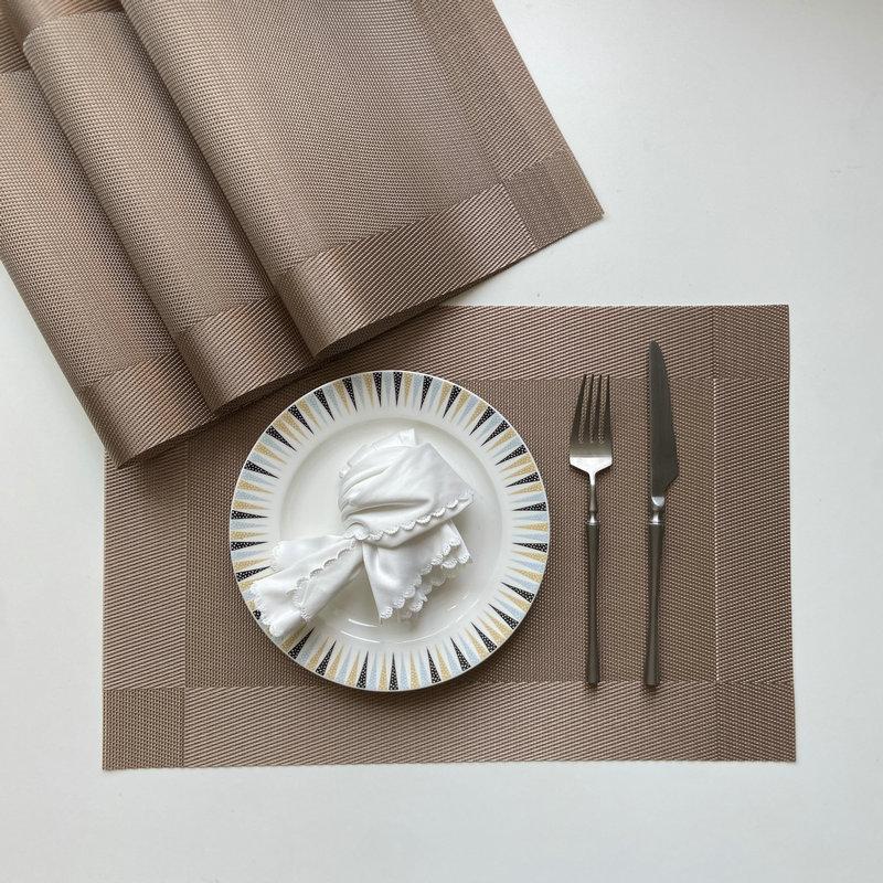 PVC Western food mat, hotel Teslin thermal insulation mat, single frame coaster, home non-slip double frame jacquard woven mat