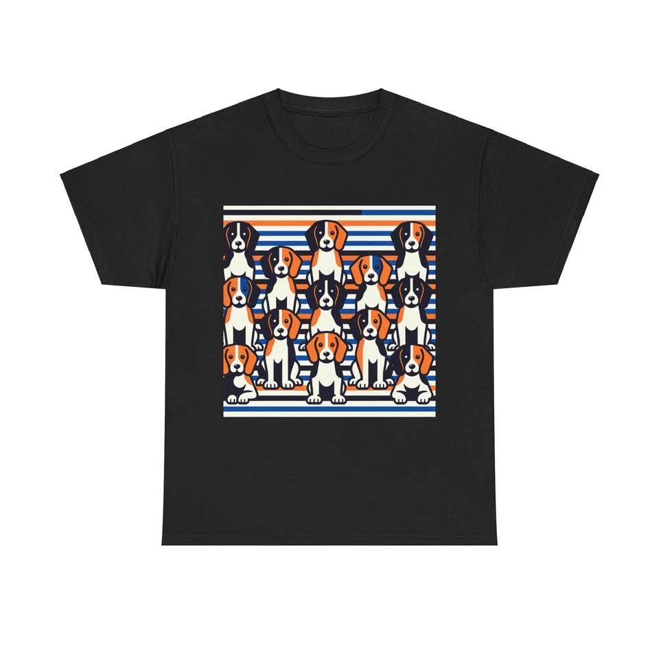 Unisex Adult T Shirt Beagle Stripes Bold Colorful Design 2XL