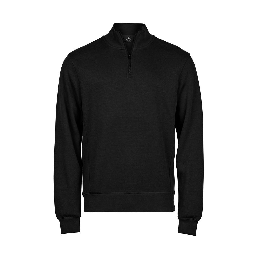 Tee Jays Mens Ribbed Interlock Half Zip Sweatshirt