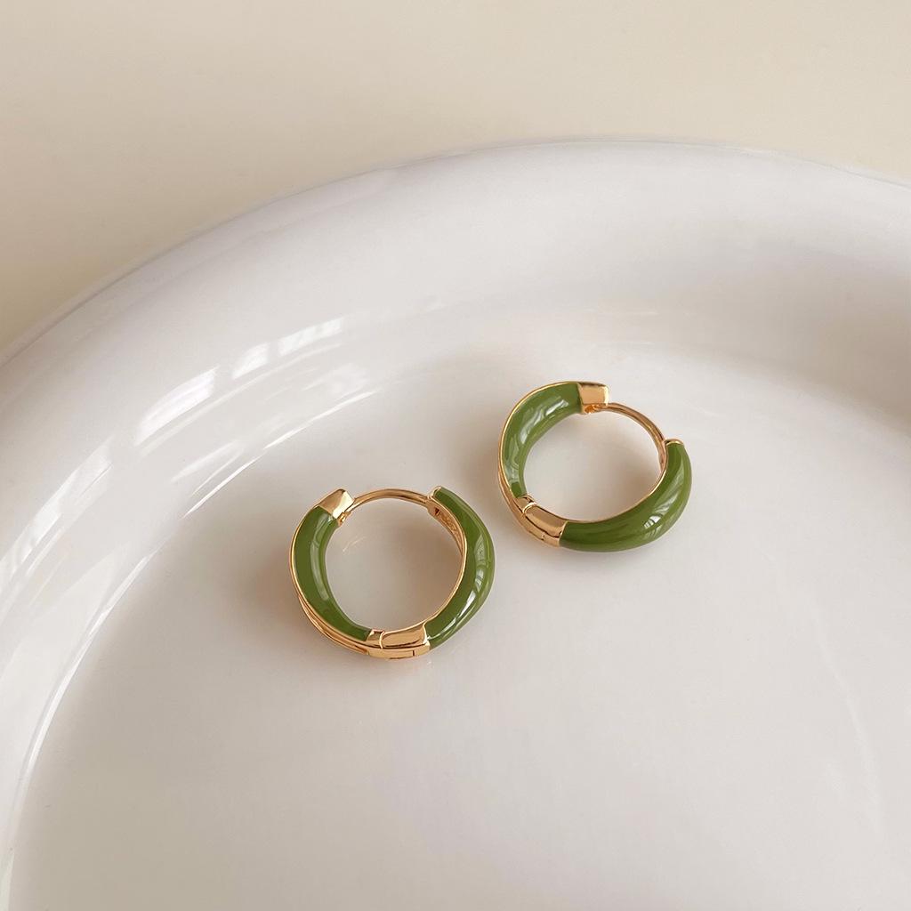 Elegant Heart Drip Oil Flower Stud Earrings for Women