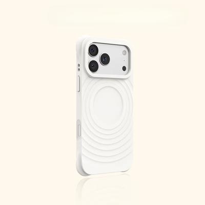 Stylish Original Liquid Silicone Water Ripple Case For IPhone 17 16 15 14 Pro Max For Magsafe Skin Fleece Shockproof Soft Cover