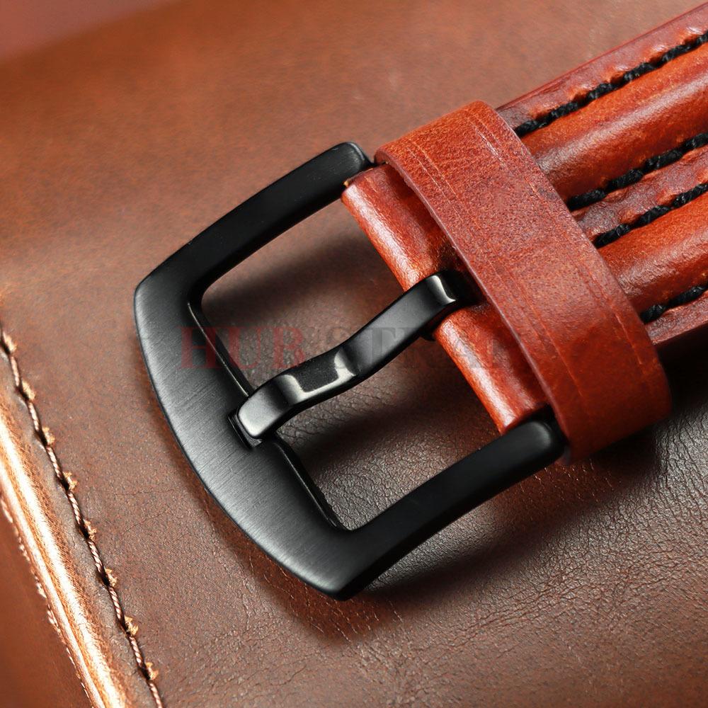 20mm 22mm 24mm Retro Genuine Cowhide Watch Band Straps for Seiko Leather Rugged Double Bone Band for Omega Men Women Accessories