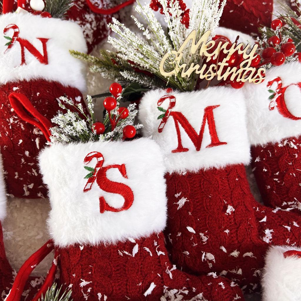 Christmas Stocking Decorations, Christmas Decorative Letters, Plush Knitted Socks, Christmas Socks, Candy Bags, Gift Bags