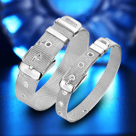 Bracelet Adjustable Fine Workmamship Silver Plated Adjustable Belt Buckle for Daily Wear