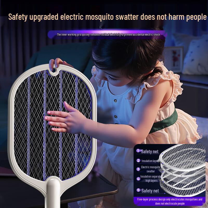 Rechargeable Electric Mosquito Swatter with UV Lure Lamp