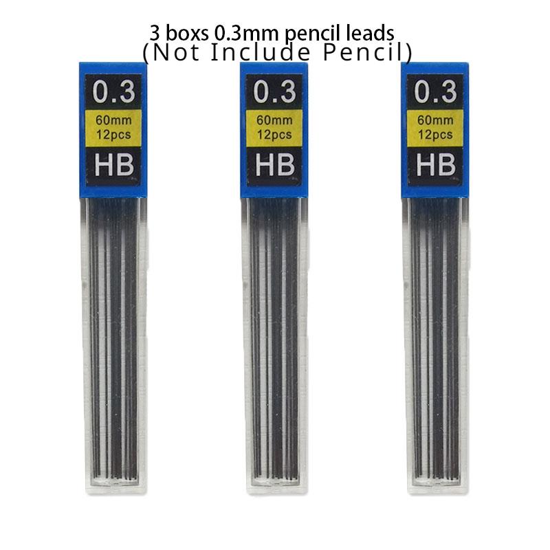 1/2/3 PCS Metal Drawing Pencils 0.3 0.5 0.7 mm HB Art Sketch Writing Mechanical Pencil Leads School Office Supplies Stationery