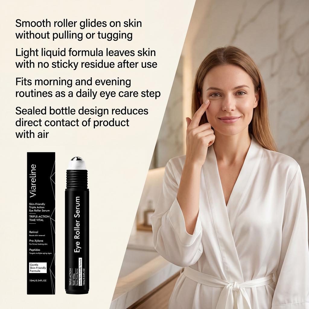 VIARELINE Eye Roller Serum Lightweight Texture Gentle Care Refreshing Moisturizing Eye Roll-On 10ml
