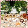 50Pcs Horse Theme Birthday Party Tableware Set with Paper Plates, Cups, Napkins for Holiday Celebration (No FDA)