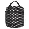 Klassische Schwarz-Weiß-Punkte Isolierte Lunchtasche für Damen Wasserdichte Kühlertasche Thermische Lunchtasche Strand Camping Reisen