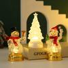 Christmas Decoration Snowman Night Light LED Tabletop Decor Cute Snowman Figurine For Holiday Perfect Gift Xmas Party Home Office Decor