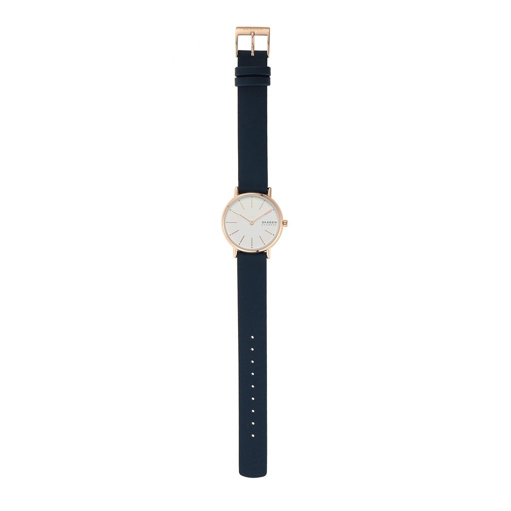 SIGNATUR LILLE Two-Hand Ocean Blue Leather Watch
