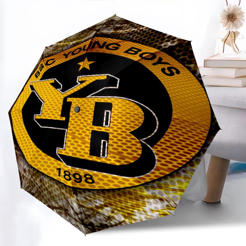 BSC Young Boys pattern, automatic folding umbrella, portable and foldable design, 8 ribs, a Christmas or birthday gift.