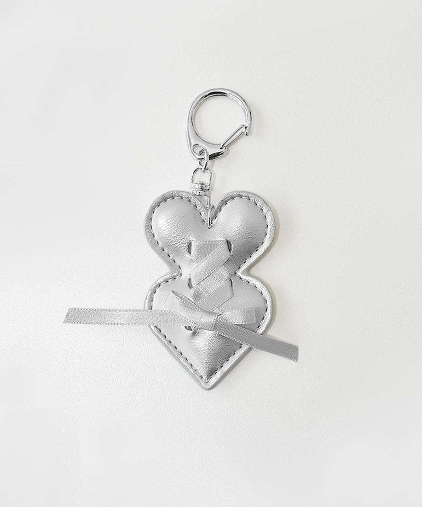 Dumatin Double Heart Keyring Silver