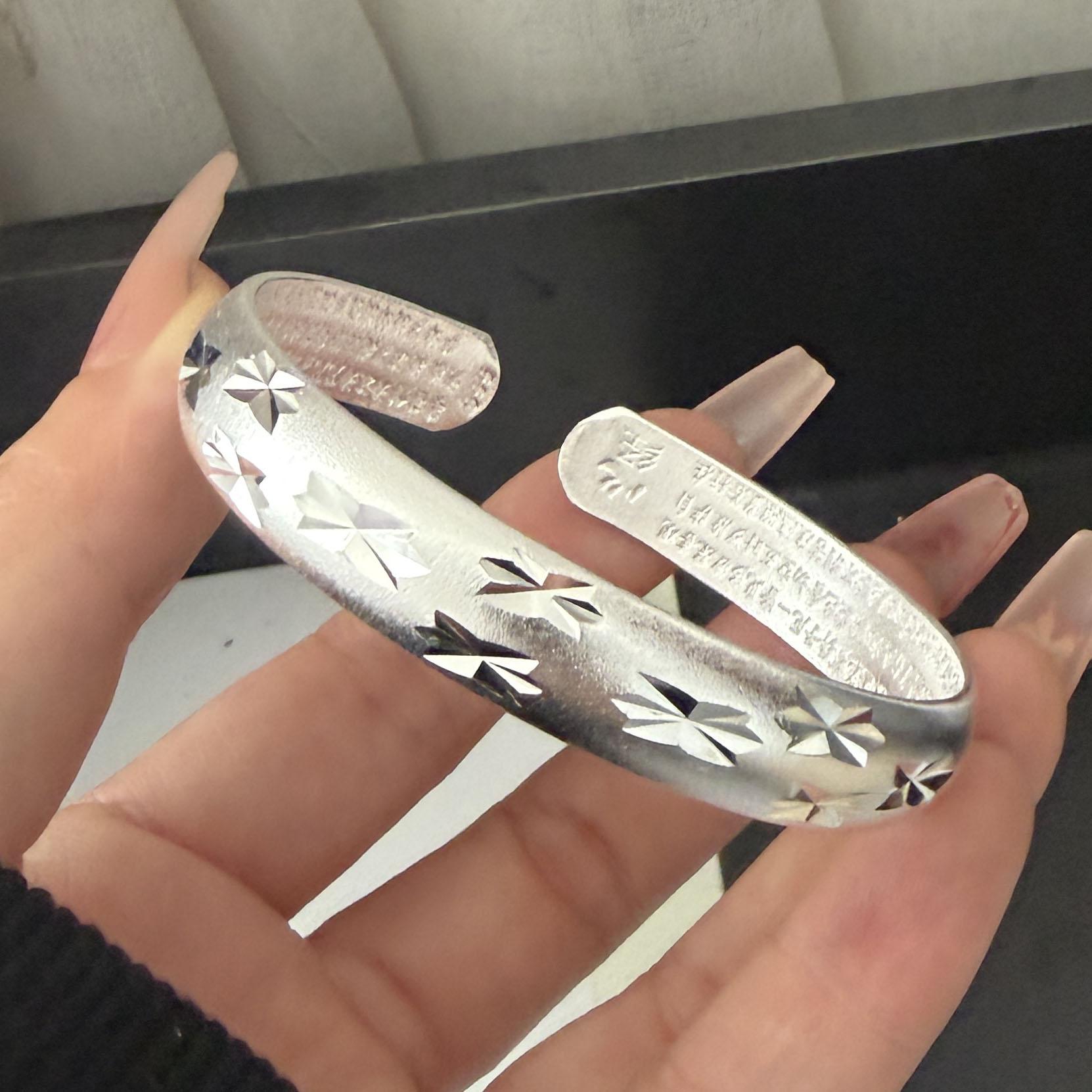 

100% Solid 925 Sterling Silver Retro Bracelet for Women Men Vintage Handmade Sparckling CZ Simple Bracelet Birthday Gift