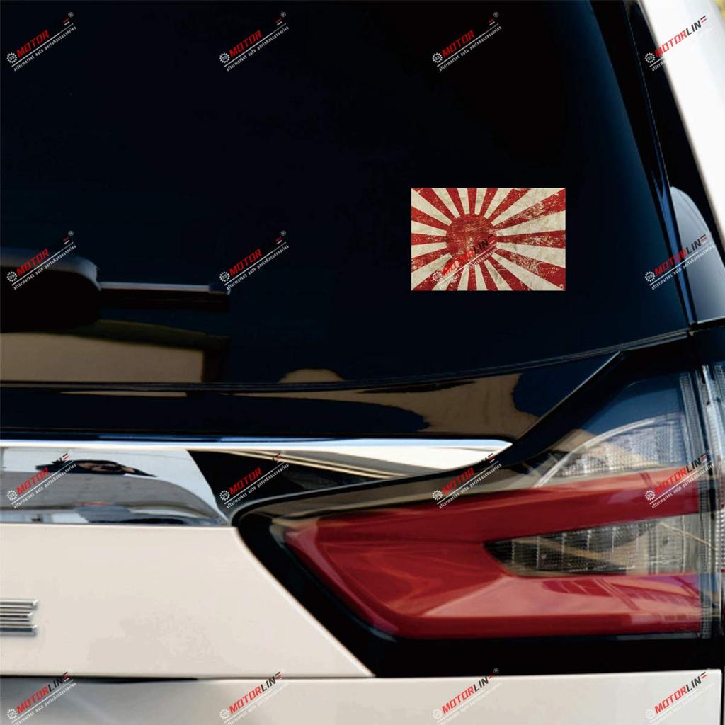 3 Pcs Glossy 3", 4", 6" Japanese Rising Sun Flag JDM Decal Sticker for