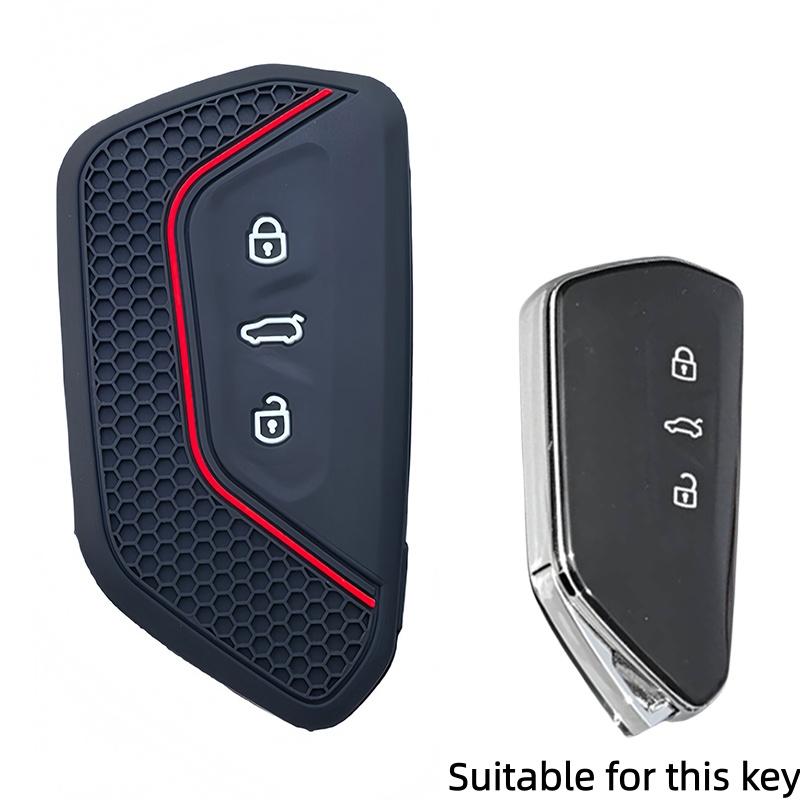 Silicone Car Key Case Full Cover Shell For Vw Volkseagen Golf 8 Mk8 Id.3 Id.4 Cupra Skoda Octavia Seat Leon Mk4 -