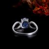 Simple Design 925 Sterling Silver Ring Natural oval 7*9mm Blue Kyanite gemstone Fine Jewelry for Women Wedding and Banquet gifts