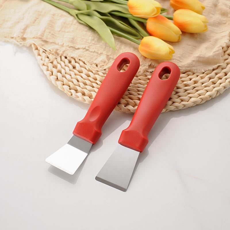 1Pc Multifunction Squeegees Small Scraper Shovel Oil Cleaning Tool Stainless Steel Blade Grill Slant Edge Scraper Fridge Ice Scraper