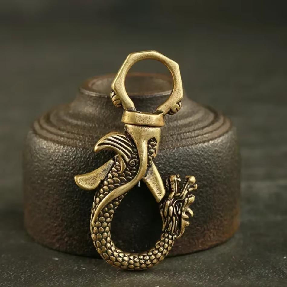 1Pcs Phoenix Buckle Brass Creative Eagle Buckle Keychain Waist Hanging Chain Pendant Personalized Retro Gift Chinese Style Brass