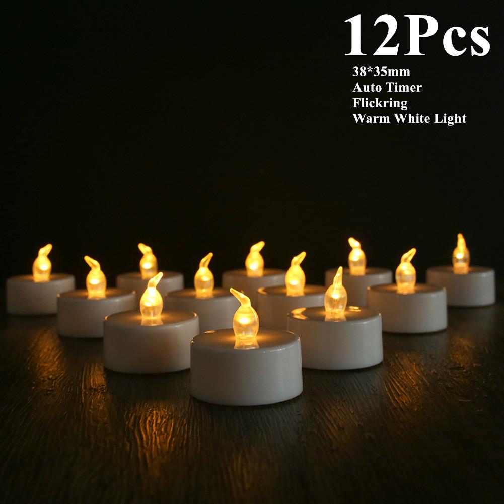 12/24 Stück Flackernde LED-Kerze mit/ohne Fernbedienung, Teelicht für Halloween, Weihnachten, Heimdekoration