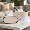 Luxury Leather Oval Tissue Box for Living Room or Bedroom Decor