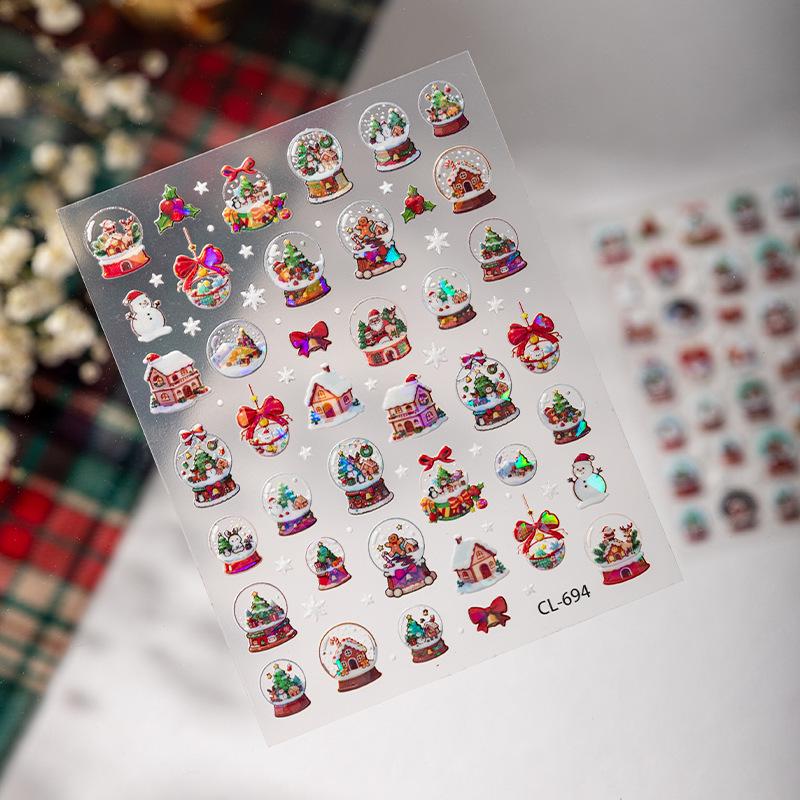 Cyansea Graffiti Cartoon Christmas Snowflake Nail Art Stickers