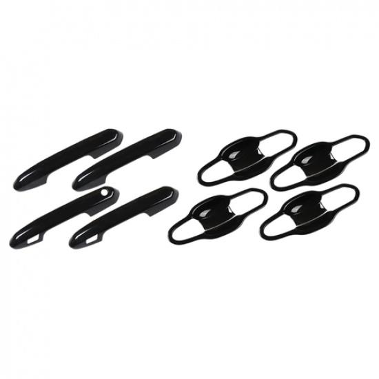 For Toyota RAV4 -2025 Bright Black Car Side Door Handle Bowl Cover Trim 12pc