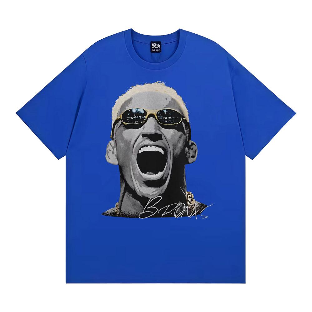 

Лімітована футболка з вінтажним графічним принтом великого обличчя Чарльза Олівейри, чоловіча мода, трендові круті футболки, чоловіча футболка оверсайз зі 100% бавовни L