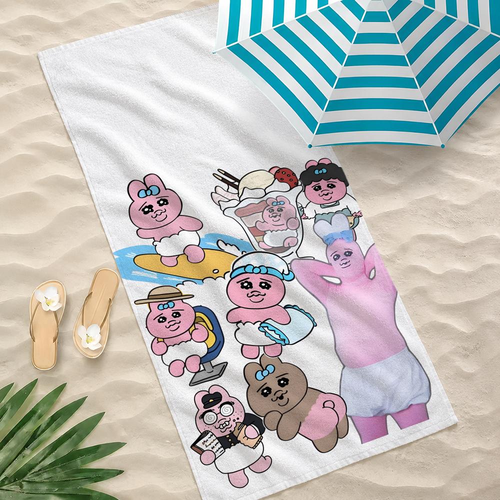 O-opanchu anime cute U-usagi Towel Towel Soft Pool Gift For Travel Gym Shower Camping Quick Dry Sports Large Beach Towels