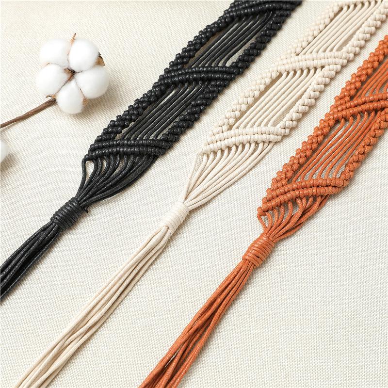 New Ethnic Knights Boho Retro Braided Wax Rope DIY Women's Belt