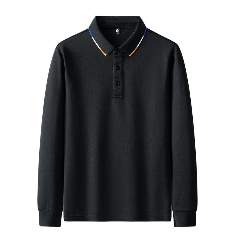 Men's Long Sleeve Polo Shirts Button Casual Work Pullover Shirts Moisture Wicking Lightweight Golf Shirts Regular-Fit Collared Tee Shirt for Men