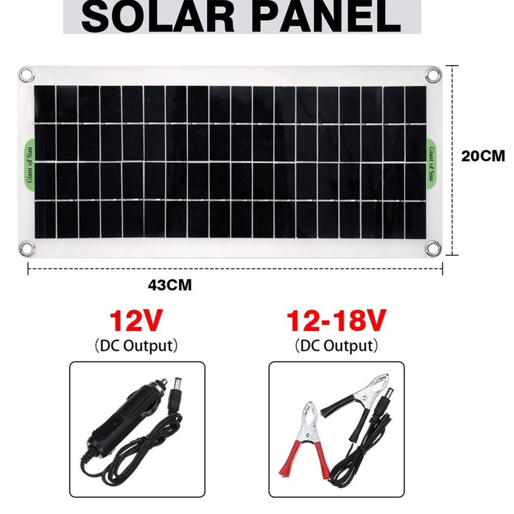 Kit de painel solar portátil de 300 W, 12 V, carregamento USB, controlador de placa de célula solar, células solares à prova d'água para telefone, RV, carro, MP3 PAD