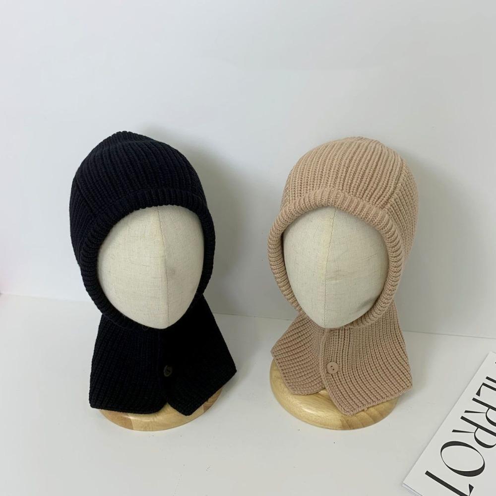 Thickened Knitted Woolen Hat Korean Style Children Plush Beanie Lovely Kids Scarf Hat Set  Toddler