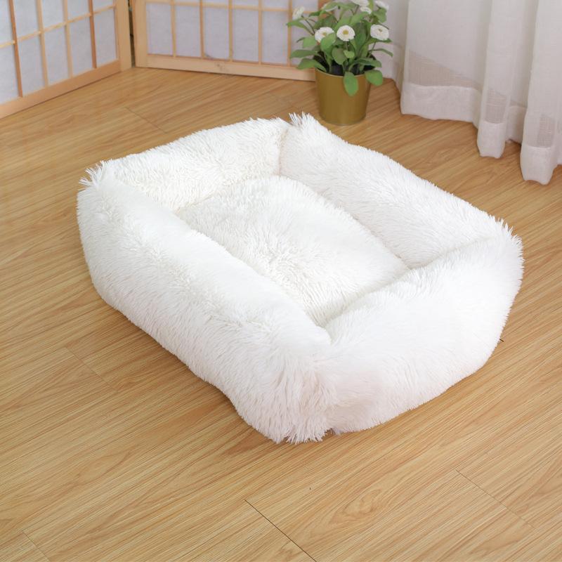 

Квадратное гнездо для длинношерстных домашних животных, будка для кошек, зимний теплый коврик для глубокого сна для кошек, товары для маленьких и средних собак M