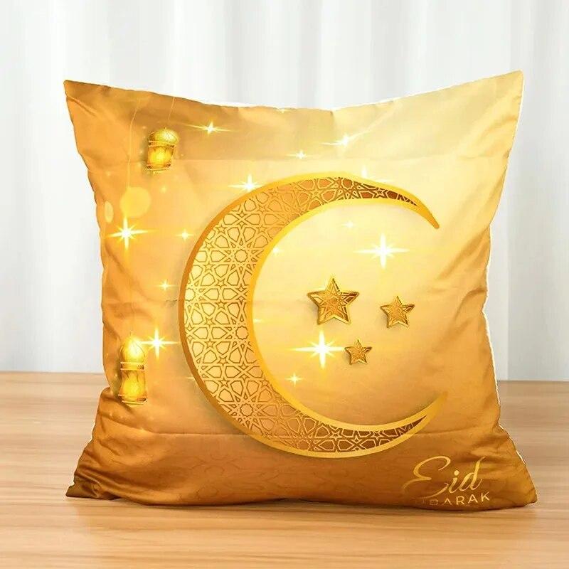 2024 Eid Mubarak Home Decoration Pillowcases Islamic Ramadan Decoration Mosque Muslim Pillowcases
