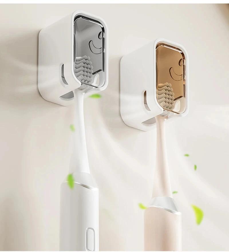 2 Stück Zahnbürstenhalter Wandmontage Stanzfrei Zahnbürstenhaken Badezimmer Zahnbürsten Aufbewahrungsregal Badezimmer WC Organizer