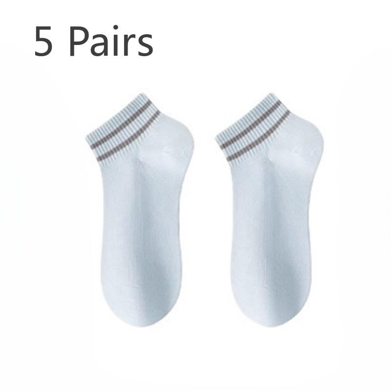 

5 пар женских весенних и летних тонких дышащих носков из чистого хлопка с защитой от запаха 5 Pairs синий/серый
