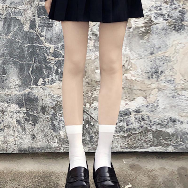 Jk Black White Long Socks for Women Lolita Solid Knee High Velvet Socks Girls Fashion Kawaii Sexy Cosplay Nylon Socks S-XL