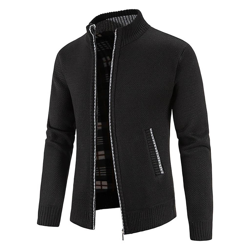 And Winter Men's  Fashion Loose Cardigan Warm  Jacket Sweater  Stand Collar Knitting Coat