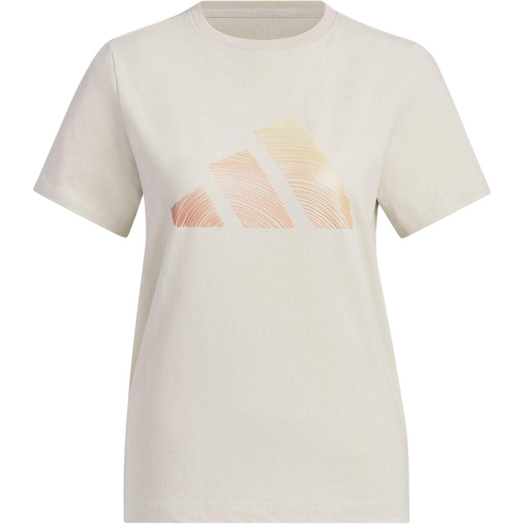 Adidas Sport Performance Simple Logo Versatile Short Sleeve T-Shirt Women T-Shirts Beige JL6285