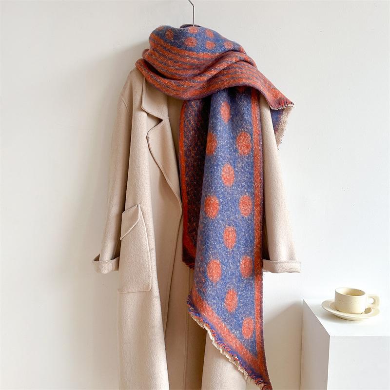 New Thickened and Elongated Winter Scarf Cashmere Feeling Shawl and Wraps Pashmina Neckerchief Bufanda Female Poncho 48Colors