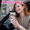 Large Capacity 710ml Single-Wall Plastic Cup With Soccer Pattern And Straw