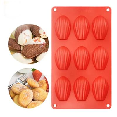 Non Stick Silicone Bakeware Mould, Cake Mold Tray, Handmade Soap Mold, 9/18 Cavities Madeleine Shell Biscuit Cake