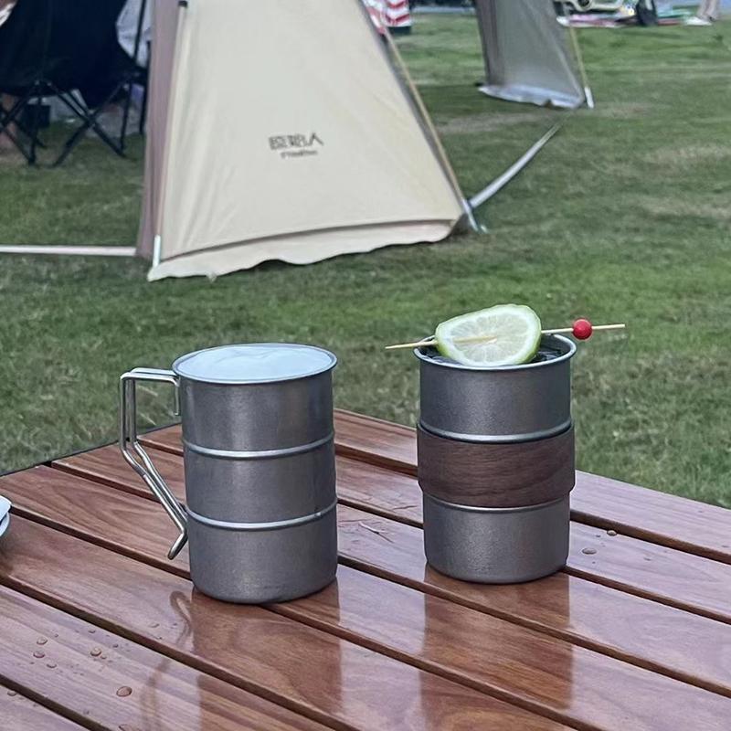 1Pc Retro Old Coffee Water Cup Industrial Style Oil Barrel Mug Outdoor Camping Picnic Beer Mug Drinking Utensils Stainless Stee