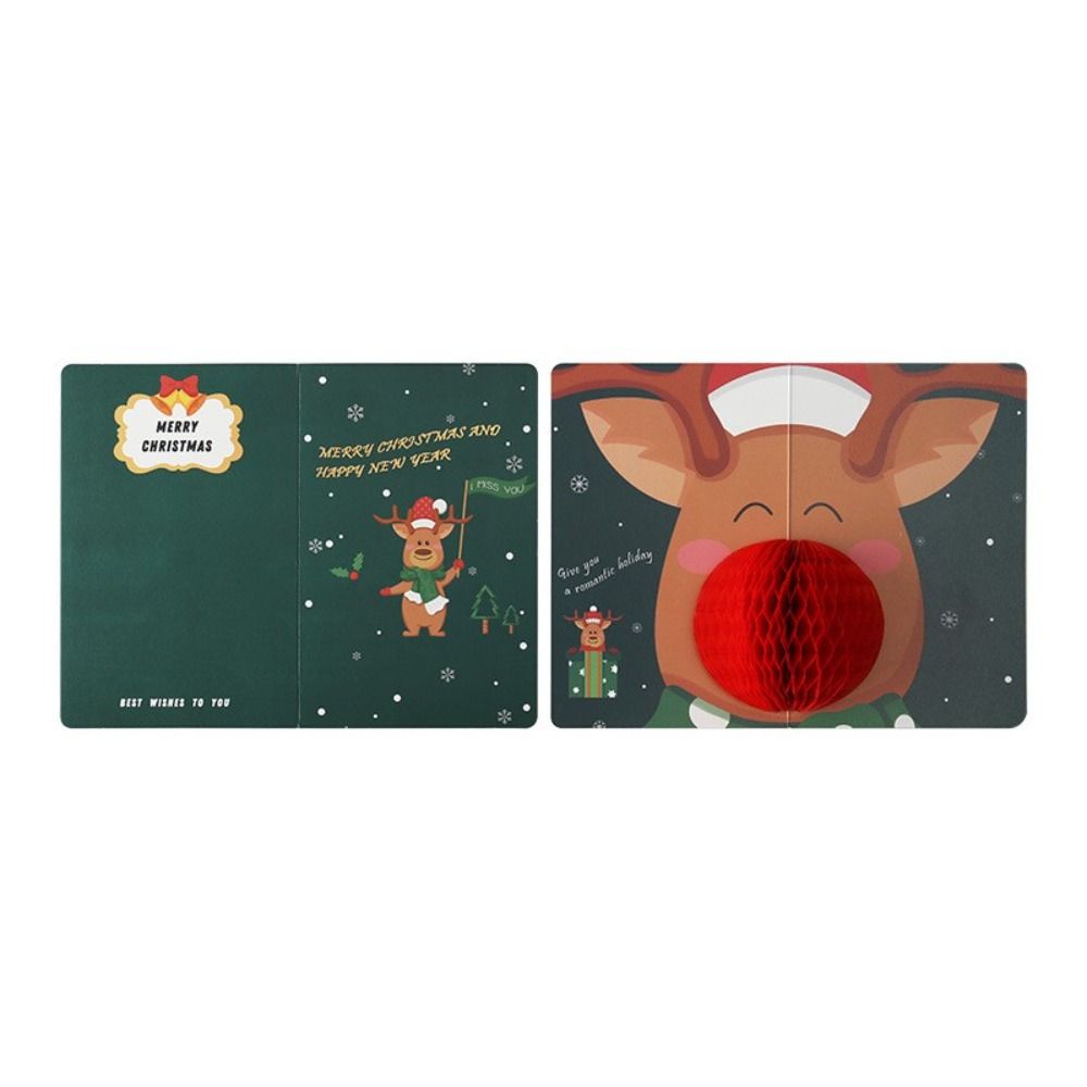 Christmas 3D Pop Up Thank You Cards Blessing Cards Christmas Postcard Greeting Cards With Envelope