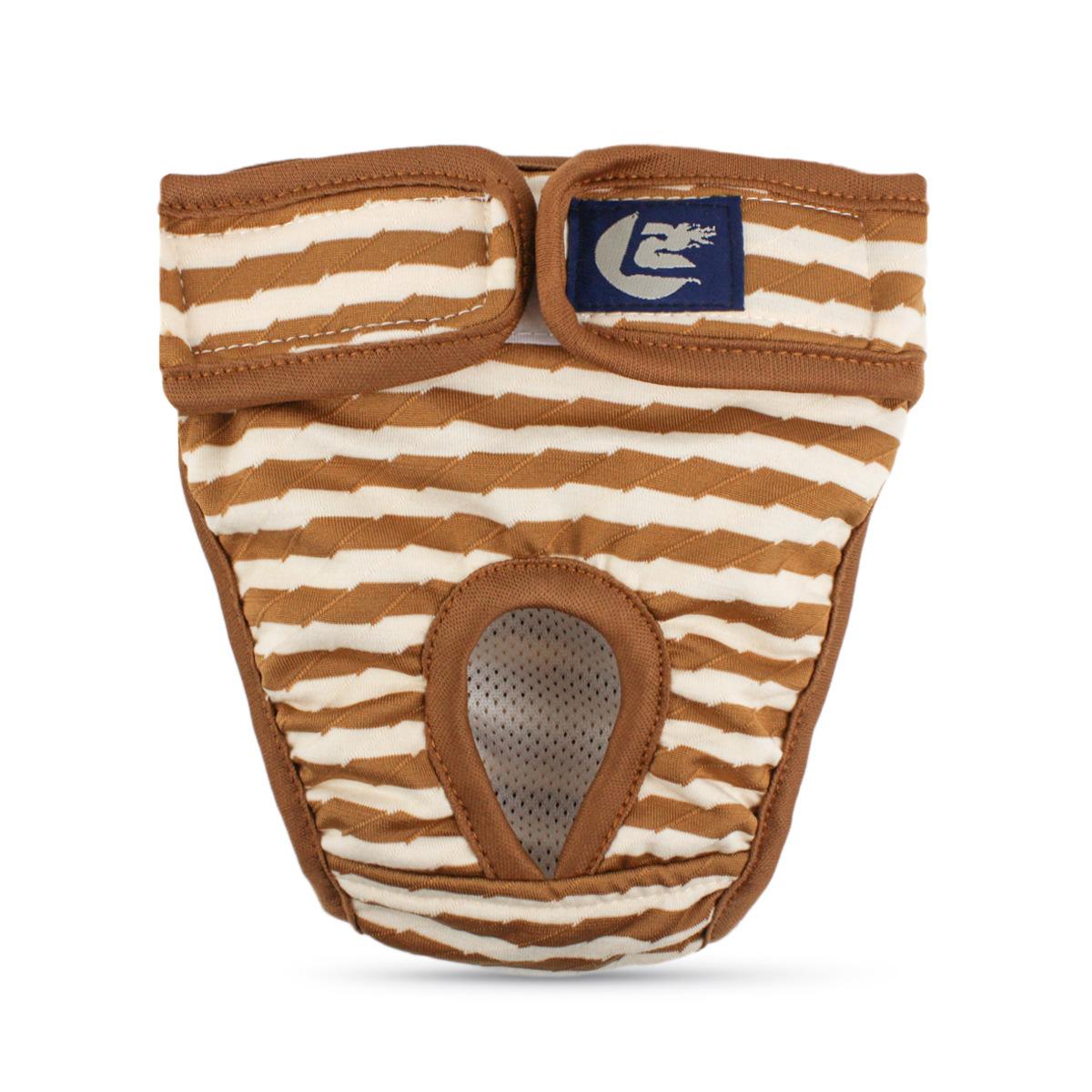 

Pet Striped Physiological Trousers Anti Harassment Cotton Dog Menstrual Elasticated Edges Prevent Strangulation Pet Products Waist 25-30cm коричневый