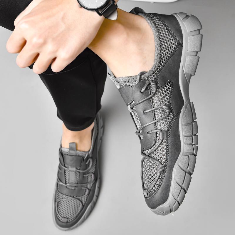 Fashion Summer Mesh Men Shoes Outdoor Men Sneakers Breathable Slip On Men Elastic Band Casual Shoes Antiskid Waterproof Walking Zapatos