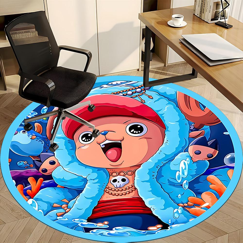 1pc Tony Tony Chopper One Piece Office Round Area Rug, Indoor Mat Suitable For Office, Under Office Chairs Bedroom Living Room Home Decor  A0908190